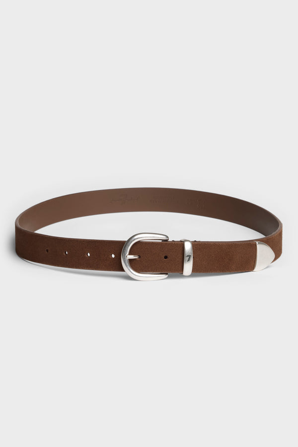 METAL LOOP BELT in Suede