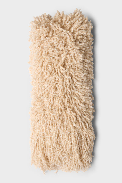 BOUCLE SCARF in Wool Blend Cream