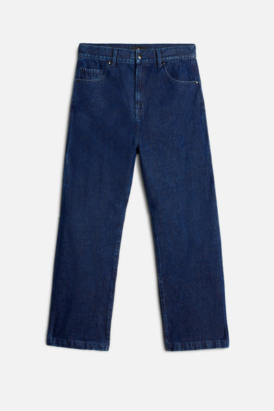 Utility Denim Wide Leg Pant in Carpenter Blue