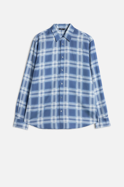 CLASSIC BUTTON UP SHIRT in Fluid Blue Check