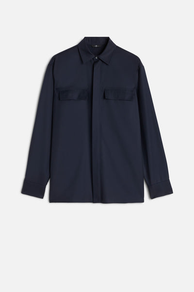 Fluid Overshirt In Navy