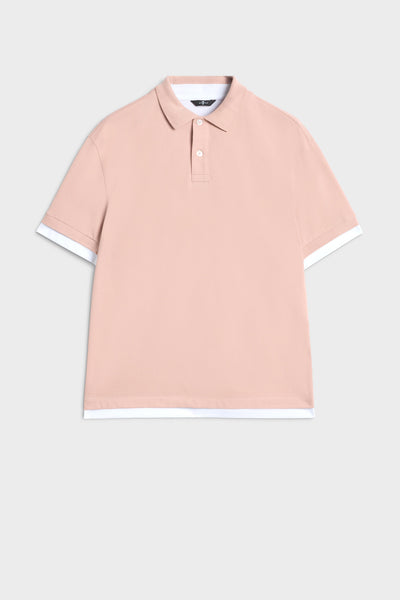 DOUBLE LAYER POLO in Rose