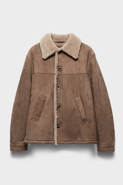 CABAN JACKET in Leather Timberwolf Grey