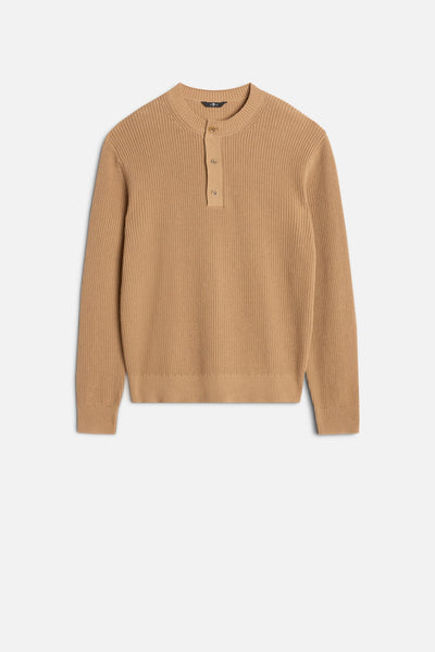 Henley Sweater in Beige