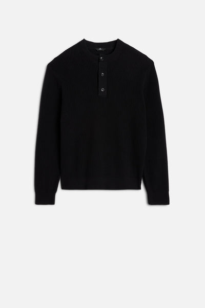 Henley Sweater in Black