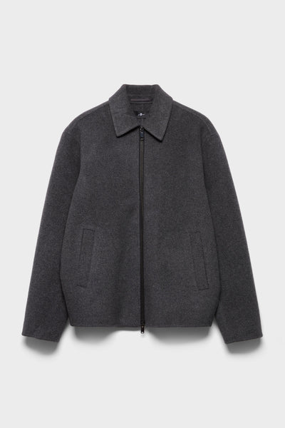ZIP BLOUSON in Wool Blend Slate
