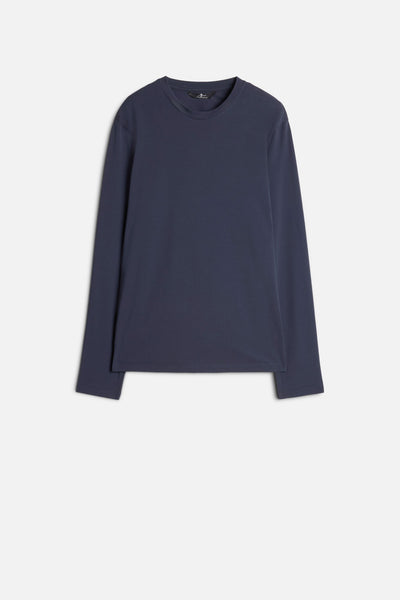Luxe Performance Long Sleeve Tee in Navy