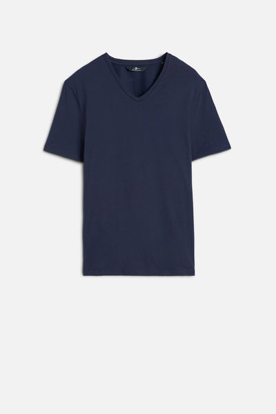 Luxe Performance V-Neck Tee in Navy