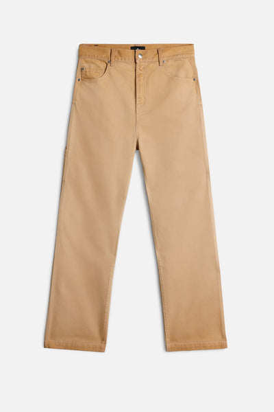 Utility Canvas Wide Leg Pant in Beige