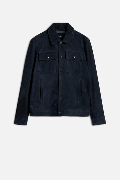 MODERN TRUCKER JACKET in Suede Midnight