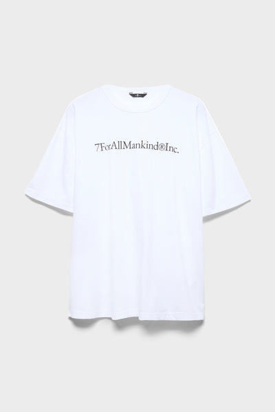 CREWNECK SHORT SLEEVE TEE in Cotton White Logo 1