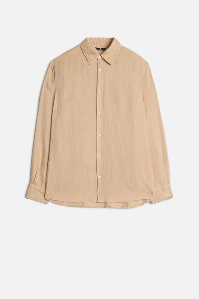 Classic Linen Button Up Shirt in Taupe