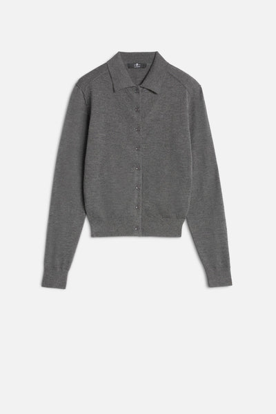 Cashmere Polo Cardigan in Korat