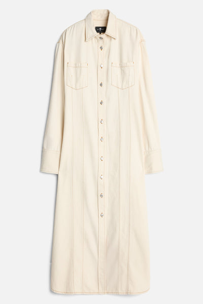 Denim Maxi Shirtdress in Solitary Star