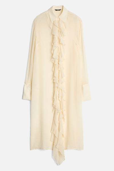 Silk Ruffle Dress in Solitary Star