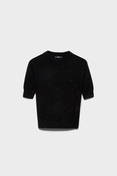 SHORT SLEEVE CREW NECK SWEATER in Wool Starry Night