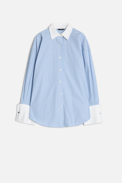 Poplin Oversized Shirt in Pinstripes