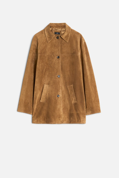 Long Jacket in Suede Tobacco