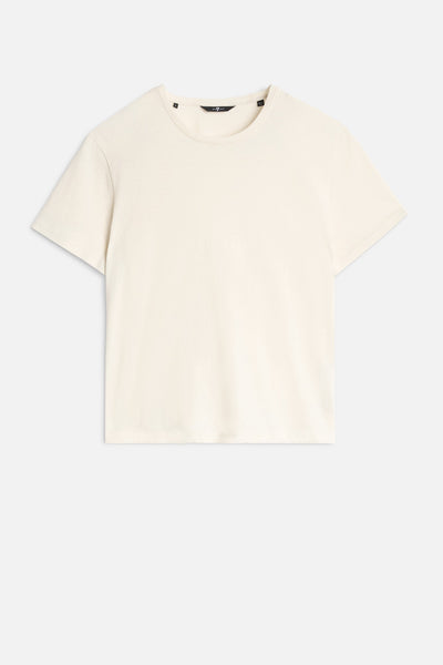 Linen Blend Tee in Ivory