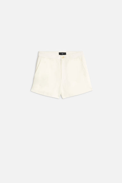 Linen Blend Chino Short in Ivory