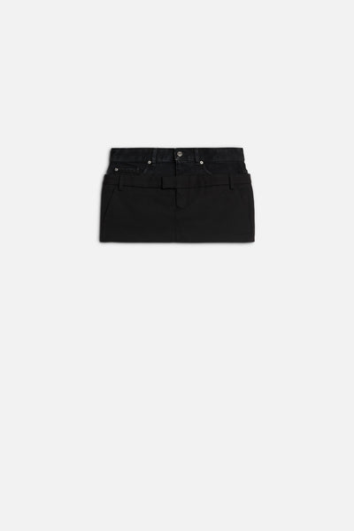 Double Waist Skirt in Black