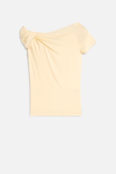 TWISTED SHOULDER TEE in Lyocell Glaze