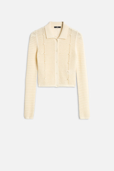 BOBBLE CARDIGAN in Ecru