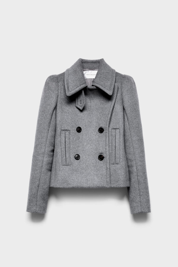 DOUBLE BREASTED HIGH SHOULDER JACKET in Wool