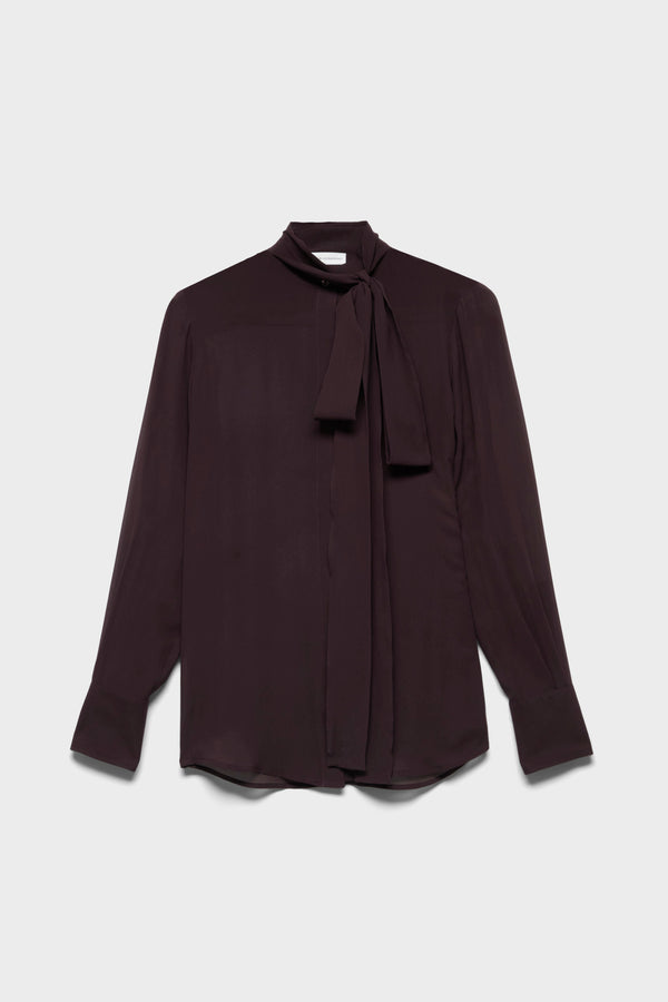 LONG SLEEVE BOW SHIRT in Silk