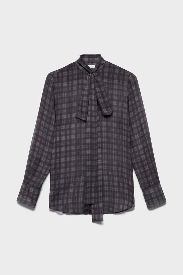 LONG SLEEVE BOW SHIRT in Silk