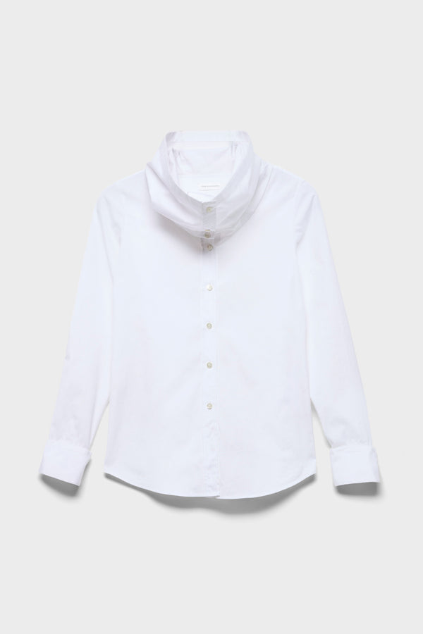 HIGH NECK LONG SLEEVE SHIRT in Poplin