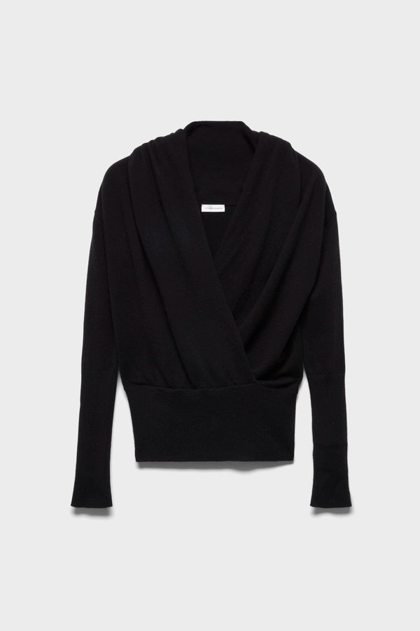 WRAP V-NECK SWEATER in Wool
