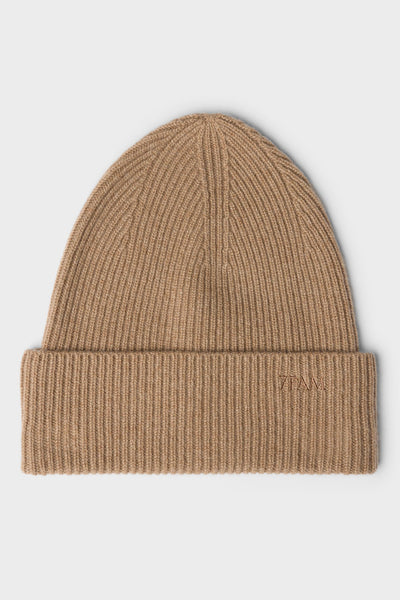 BEANIE in Cashmere Sandcastle