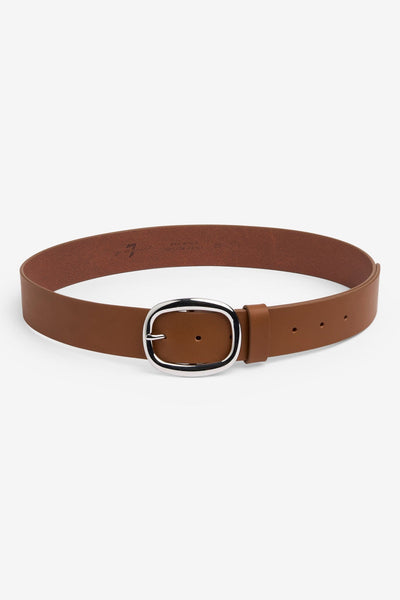 ROUND CLASSIC BELT in Leather Honey