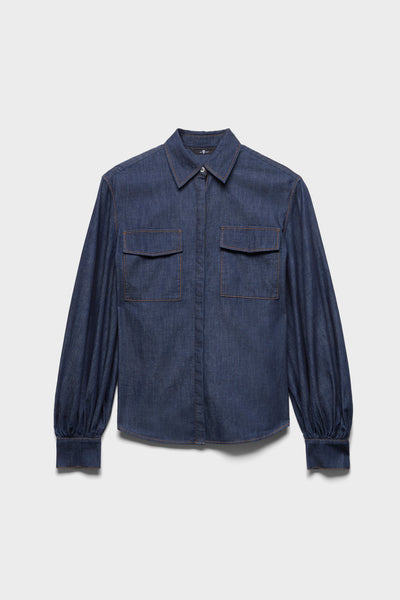 LONG SLEEVE REGULAR SHIRT in Denim Abyss