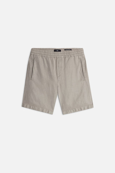 Linen Blend Jogger Short in Sage