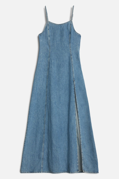 Indigo Linen Sleeveless Maxi Dress in Arizona