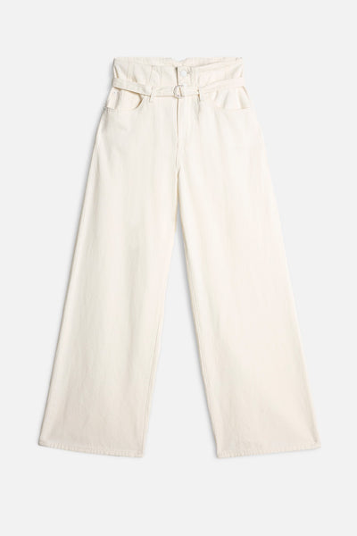 Linen Blend Belted Wide Leg in Ostuni