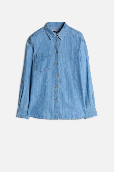 Indigo Linen Easy Shirt in Icy