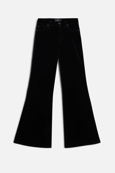 Velvet Retro Flare in Black
