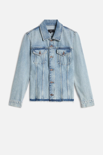 CINCHED TRUCKER JACKET in MANKIND Blue Erosion