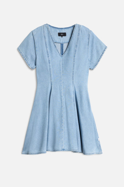 FLARED DRESS in Weightless Denim Hana