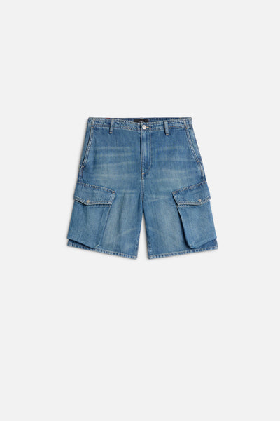 CARGO LOLA SHORT in Indigo Linen Ocean Mist