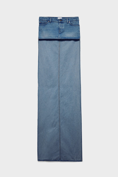 ASYMMETRIC MINI SKIRT in Denim Midtown