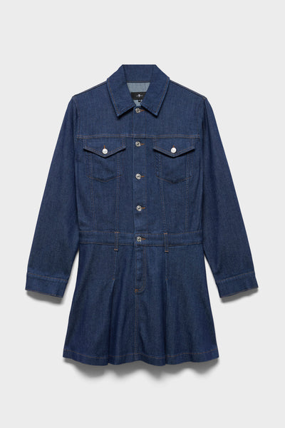 PLEATED MINI DRESS in Lightweight Halona