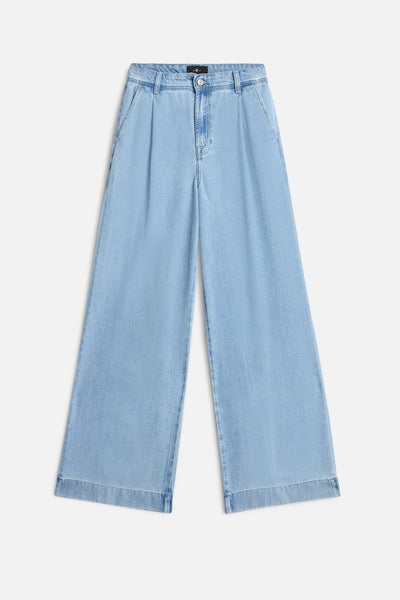 PLEATED TROUSER in Weightless Denim Hana