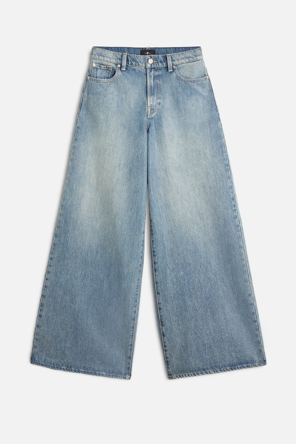 MARIE WIDE LEG in Coated Denim