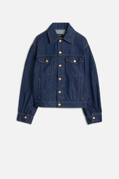 MANKIND Twisted Trucker Jacket in Blue Petal